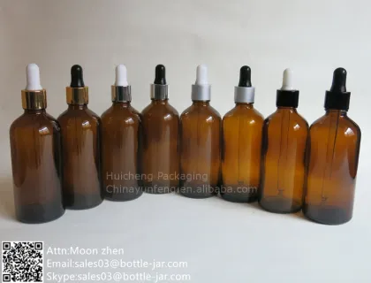 100ML pharmaceutical amber glass essential oil dropper bottle wholesale