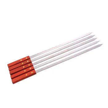 Stainless Steel Brazilian BBQ Skewers with Wooden Handles