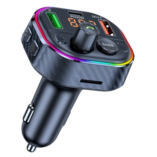 Bluetooth FM Transmitter Wireless Hands-Free Car Kit with USB Charger