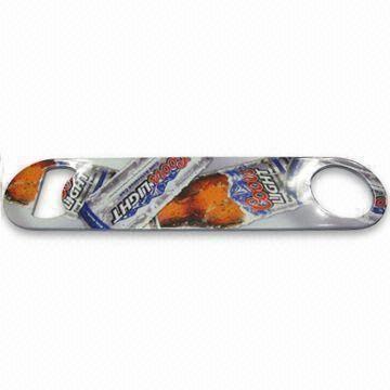 Color coated bar blade, beer bottle opener, process decorates on both sides and edges of SS