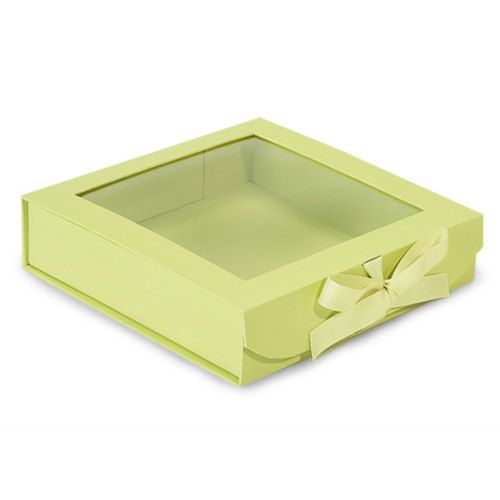 Cheap foldable flat cardboard gift box with window