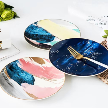 Hot Selling Luxury Wedding Decoration Ceramic Plates - Round Serving Plates for Cake and Desserts