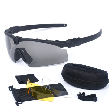 Unisex Tactical Glasses with 3 Interchangeable Lenses: Perfect for Outdoor Activities, Shooting, and Riding
