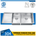 Washboard Sink SUS304 Stainless Steel Double Bowls Sinks with Drainboard Manufactory