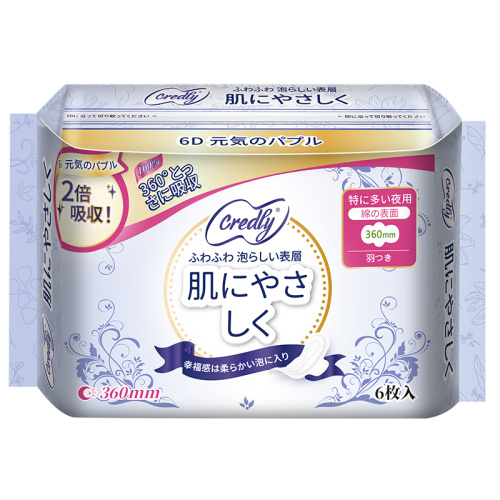 Voleta sanitaria diaria de 360 ​​mm transpirable y cómoda