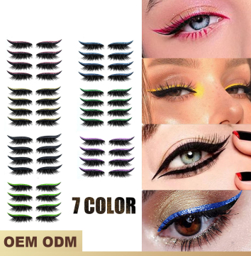Reusable 3D False Eyelashes and Glitter Eyeliner Stickers for Fashion Eyes Makeup