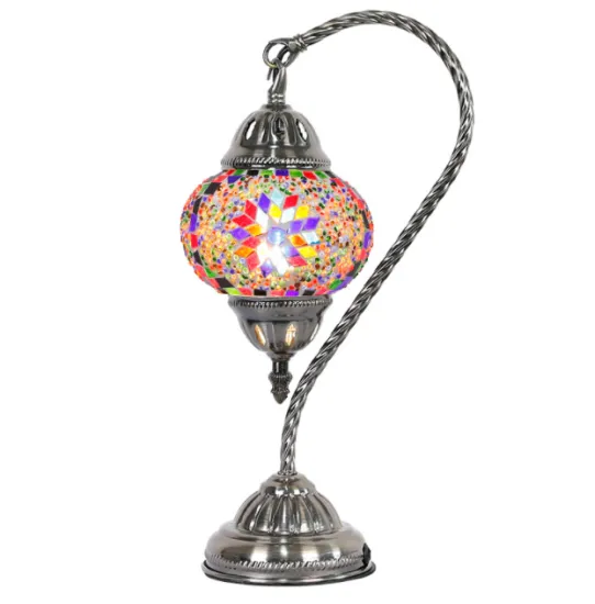 Handcrafted Turkish Bohemian Glass Lamp - Colorful and Decorative Table Lamp