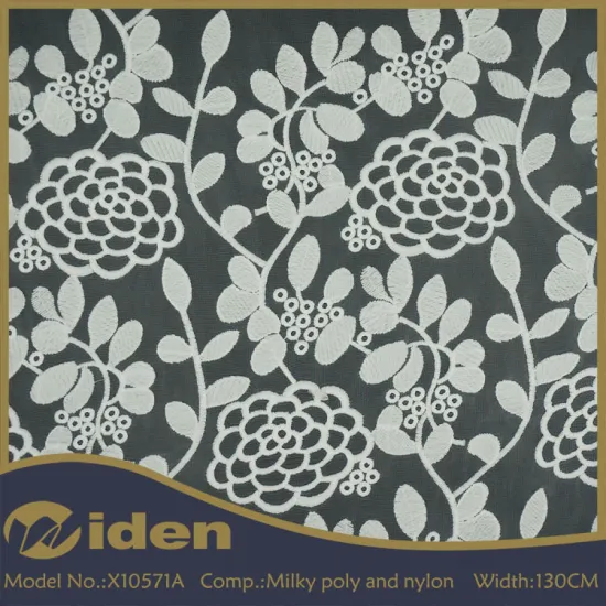 free sample available flower pattern embroidered organza lace fabric