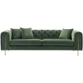 ผ้ามินต์สีเขียว Chesterfield Tufted Velvet Couchs