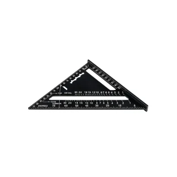 Aluminium Alloy Triangular Ruler - 7 Inches, Multi-angled Measurement, Multi-functional Black Triangle Tool