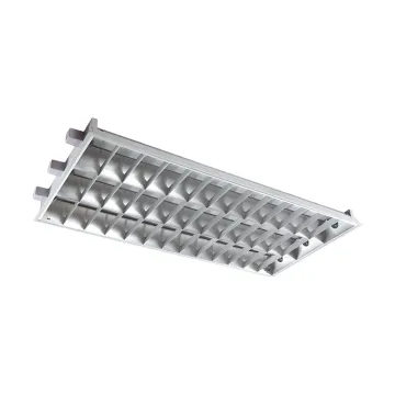 36W Recessed T8 Fluorescent Grill Fixture - Compatible with LED Tubes, Size: 1195x595mm