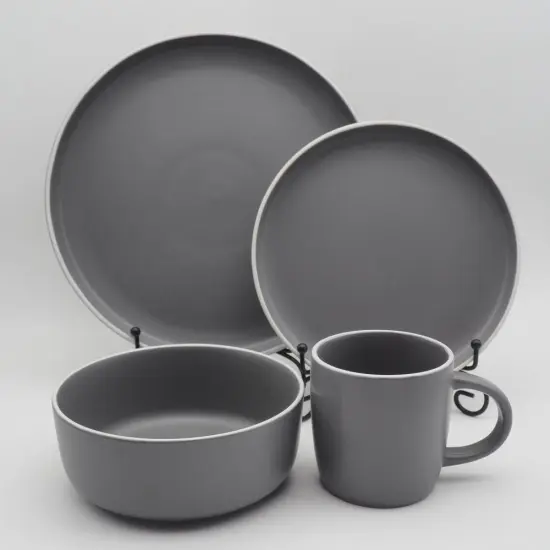 Color glaze ceramic dinner set,stoneware dinnerware sets, grey dinnerware set