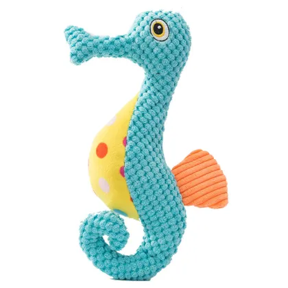 Squeaky Plush Sea Horse Dog Toy