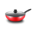 Red Aluminum Press Non-stick Edged Wok Pan