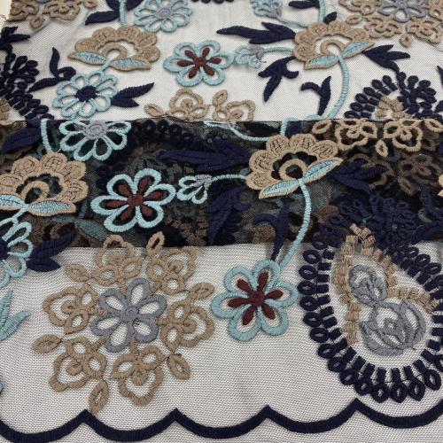 Paisley Heavy Poly Yarn Mesh Embroidery Fabric