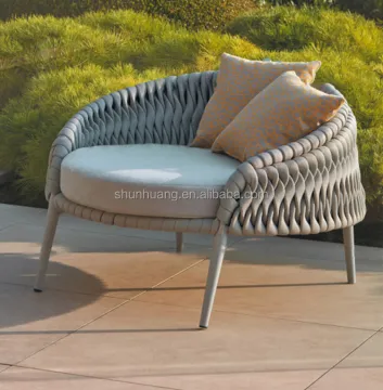 Aluminium Rope Weaving Swimming Pool Sun Lounger Daybed for Outdoor Furniture