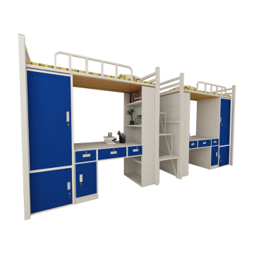 Space-Saving Metal Bunk Beds for Hostel Dormitory Storage