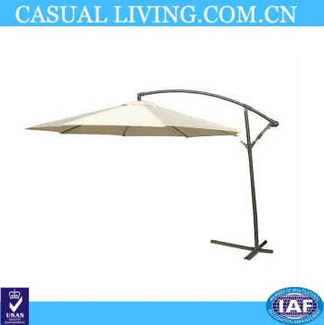 Outdoor umbrella offset with lights striped striped patio umbrela