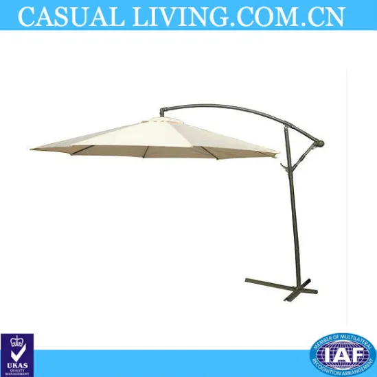 Outdoor umbrella offset with lights striped striped patio umbrela