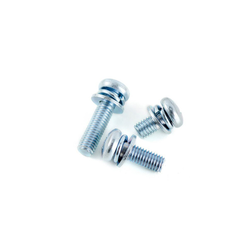 Blue white zinc cross recessed pan head combination screws