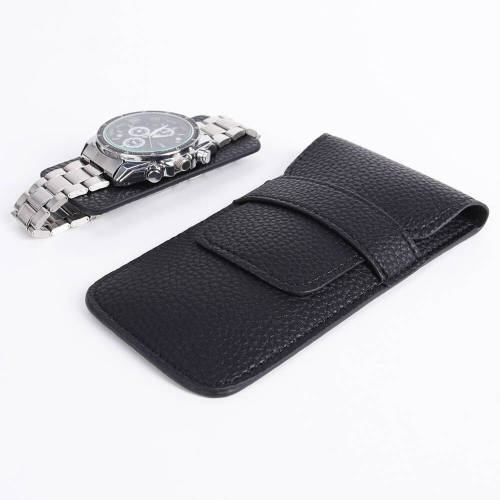 Custom Logo PU Leather Travel Watch Storage Pouch