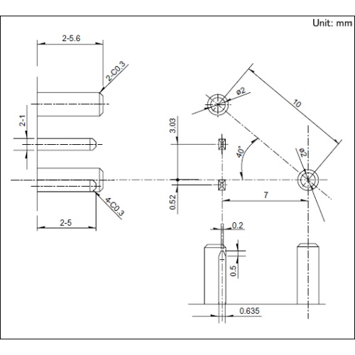 Tipo de ação bidirecional com terminal de conector de manga