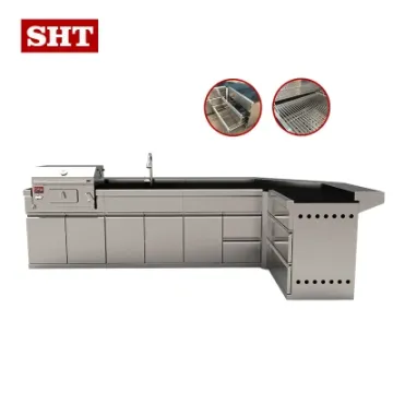 Luxury Outdoor Garden Kitchen Portable Charcoal BBQ Grill Cabinet