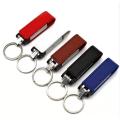 Unidad flash USB de cuero personalizable con llavero