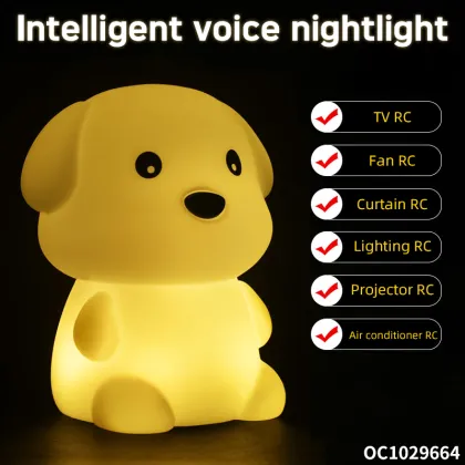 USB Rechargeable Multifunctional Voice-Controlled 3D Night LED Lamp with Remote