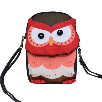 Owl Design Crossbody Bag with Flap Closure