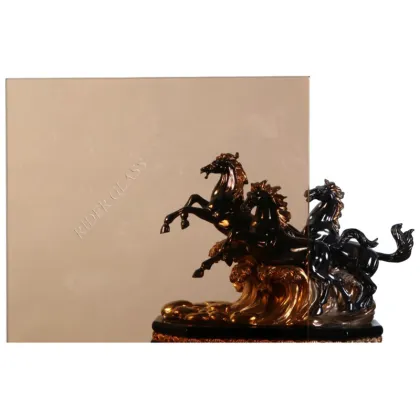 4mm Golden bronze float glass with CE & ISO9001 SGS