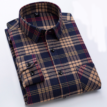 Classic 100% cotton flannel shirt in winter