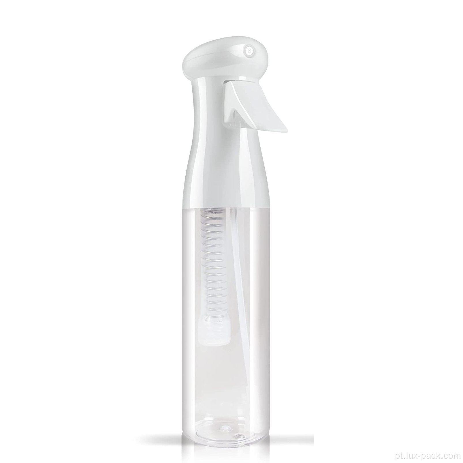 garrafas de bomba de spray contínuas de plástico para cuidados com o cabelo