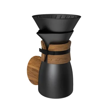 DHPO Luxury Ceramic Dripper Coffee Maker Set with Wooden Sleeve - Portable Pour Over Coffee Maker Gift