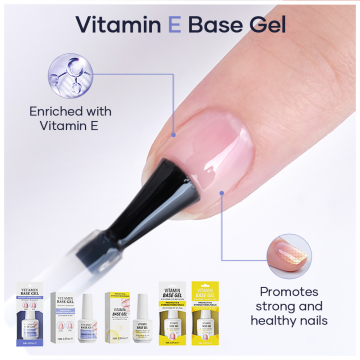 Customizable Vitamin Rubber Base Gel Polish for Soak-Off Nails
