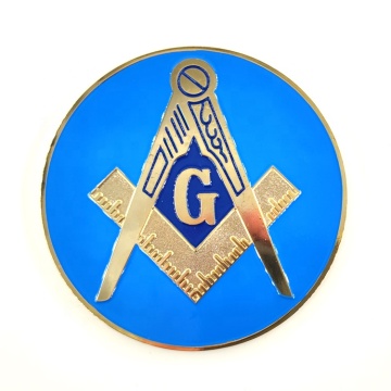 Custom Freemasonry Square and Compass Metal Car Decals for Blue Lodge Auto Emblems