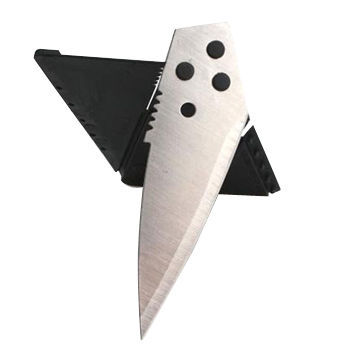 Black plastic mini credit card pocket knife