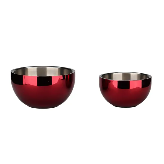 Elegant Red Food Grade Stainless Steel Mixing Bowl