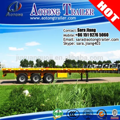 factory price tri-axle 40ft container flatbed truck trailer /container semi-trailer/flatbed trailers
