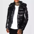 Schwarze Herren -Down -Jacke Wärme Down Jacke