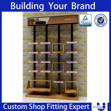 Fashion retail footwear store interior and display stand cabinet wood