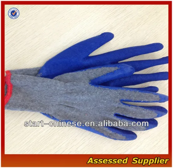 QHAXLC-61 High Quality Rubber Latex Palm Coated Gloves/natural rubber palm coated gloves/latex palm coated working gloves