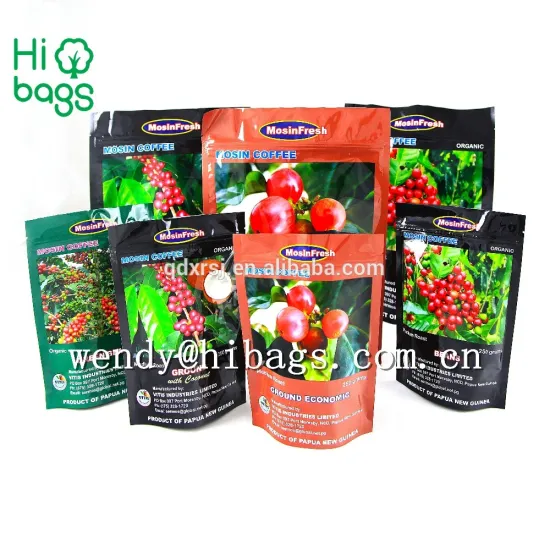 Hot sell stand up coffee plastic bag with valve and zipper