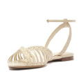 OEM ODM Flat Woven Peep-Toe Sandals