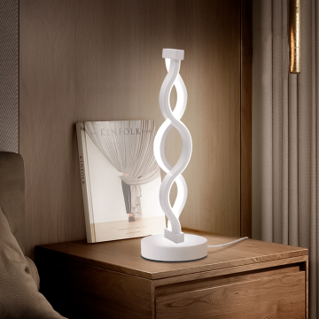 Modern Wireless Black Spiral LED Desk Lamp for Home, Cafe, Bar, KTV Decor