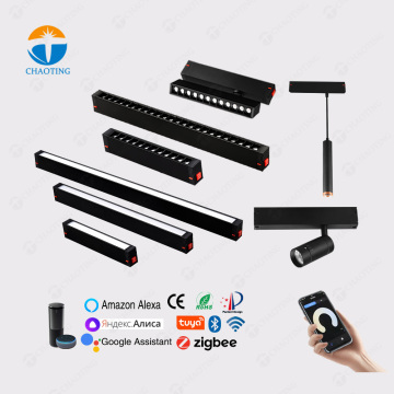 Magnetic Intelligent Dimmable LED Track Lights: 10W-27W Cob Recessed Magnet Rail System