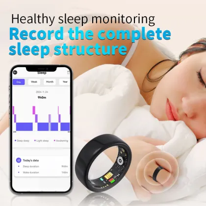 IP 68 Waterproof Smart Ring for iOS and Android: Health Tracker Smart Finger Ring
