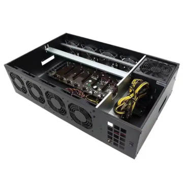 8GPUケース：高性能コンピューティング用の8つのファンマザーボード、シャーシラック、PSU、サイレントGPUを備えた高度なKaspa.Nexaシステム