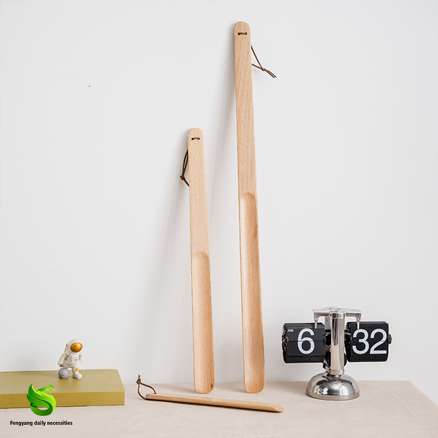Solid wood shoehorn beech shoehorn elongated handle
