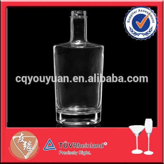 Fancy round empty big bottle vodka